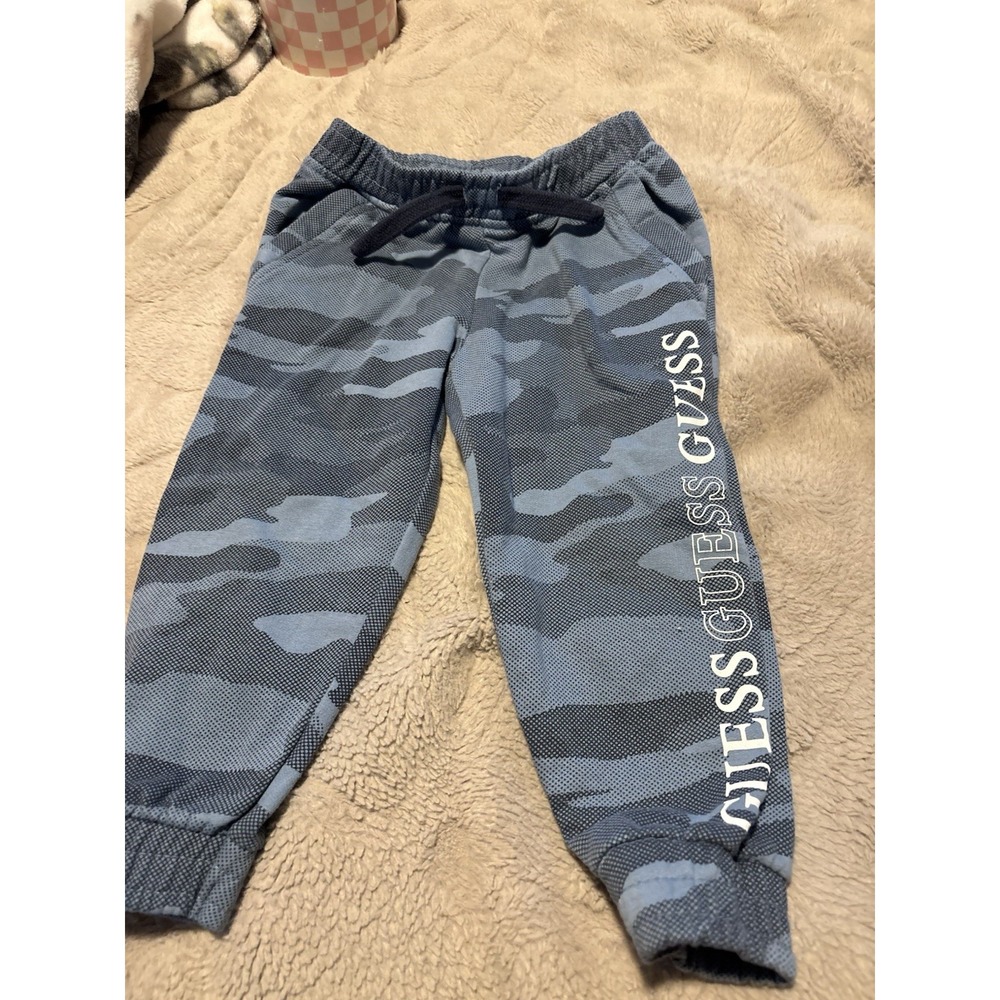 GUESS Camouflage Sweatpants 3T Blue Gray Logo Unisex Baby & Toddler Pants